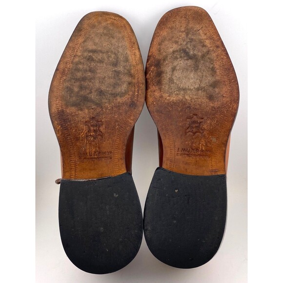 Johnston & Murphy Men\'s 8.5M Brown Leather Melton Cap Toe Oxford Dress Shoes EUC main image 7